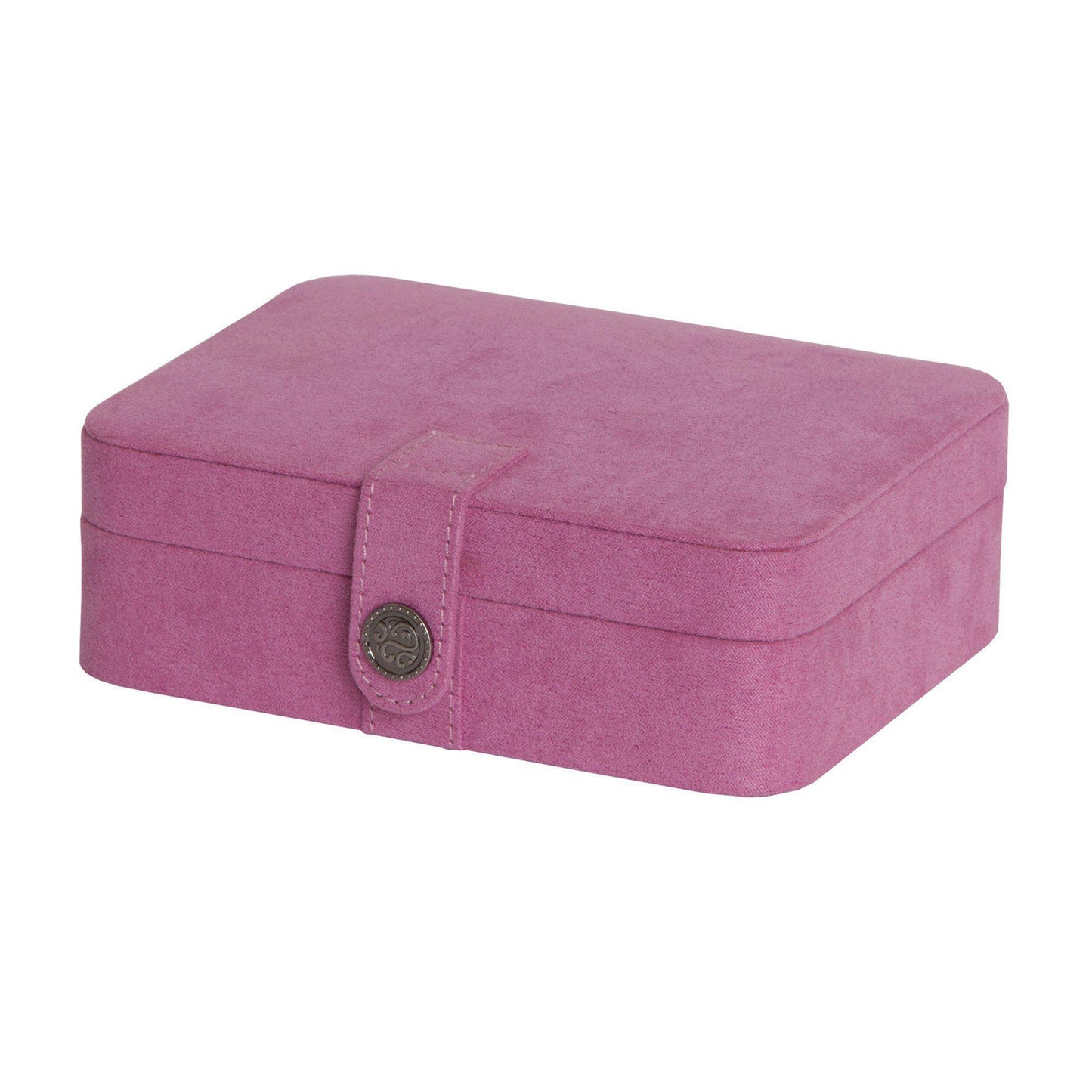 Giana - Plush Fabric Jewelry Box with Lift Out Tray in Pink-Jewelry Box-Mele & Co.-Top Notch Gift Shop