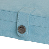 Giana - Plush Fabric Jewelry Box with Lift Out Tray in Aqua-Jewelry Box-Mele & Co.-Top Notch Gift Shop