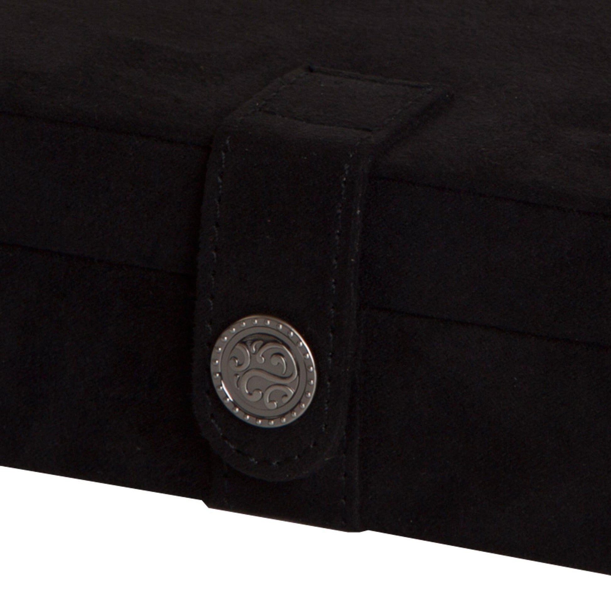 Giana - Plush Fabric Jewelry Box with Lift Out Tray in Black-Jewelry Box-Mele & Co.-Top Notch Gift Shop