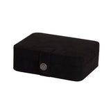 Giana - Plush Fabric Jewelry Box with Lift Out Tray in Black-Jewelry Box-Mele & Co.-Top Notch Gift Shop