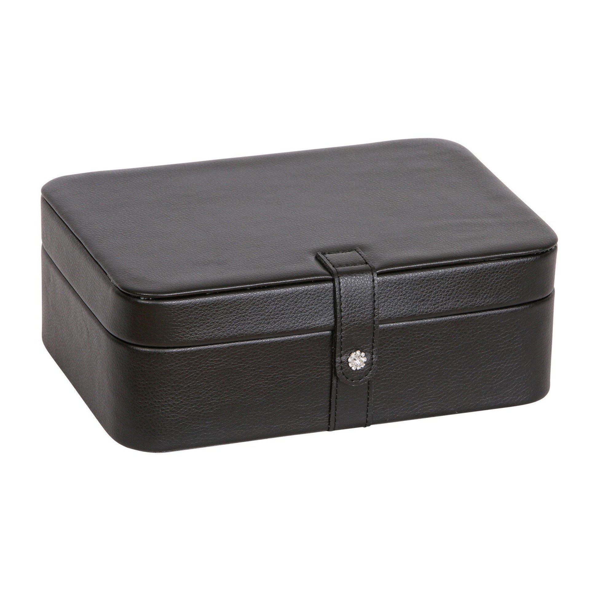 Lila Forty-Eight Section Jewelry Box in Black Faux Leather-Jewelry Box-Mele & Co.-Top Notch Gift Shop