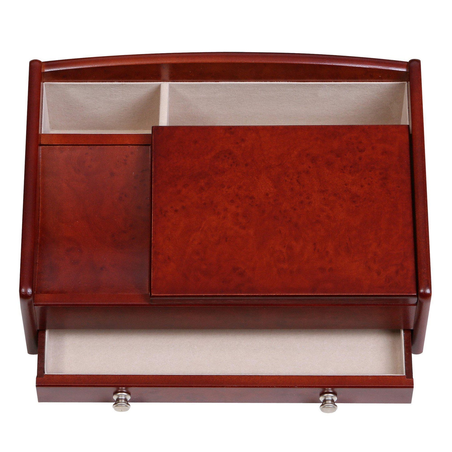 Davin Men's Dresser Top Valet in Dark Burlwood Walnut Finish-Valet-Mele & Co.-Top Notch Gift Shop