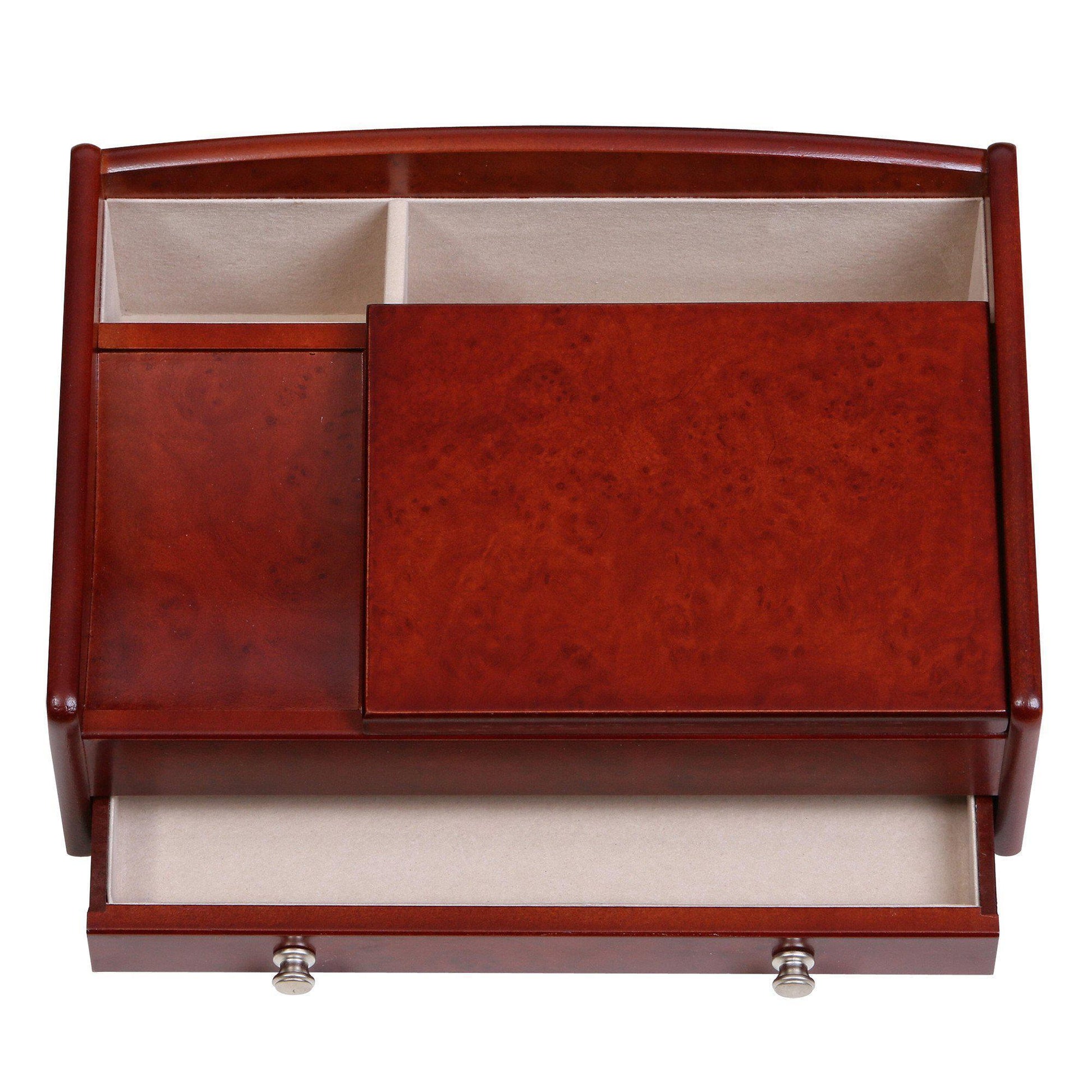 Davin Men's Dresser Top Valet in Dark Burlwood Walnut Finish-Valet-Mele & Co.-Top Notch Gift Shop