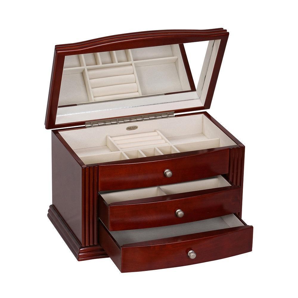 Georgia Wooden Jewelry Box in Walnut Finish-Jewelry Box-Mele & Co.-Top Notch Gift Shop