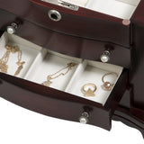 Rita - Locking Jewelry Box with Pearl Pulls in Cherry-Jewelry Box-Mele & Co.-Top Notch Gift Shop