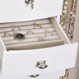 Hadley Wooden Jewelry Armoire in White-Jewelry Box-Mele & Co.-Top Notch Gift Shop