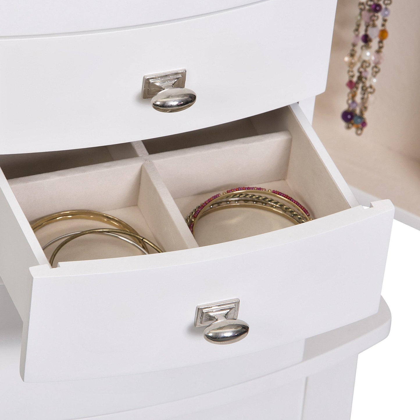 Hadley Wooden Jewelry Armoire in White-Jewelry Box-Mele & Co.-Top Notch Gift Shop