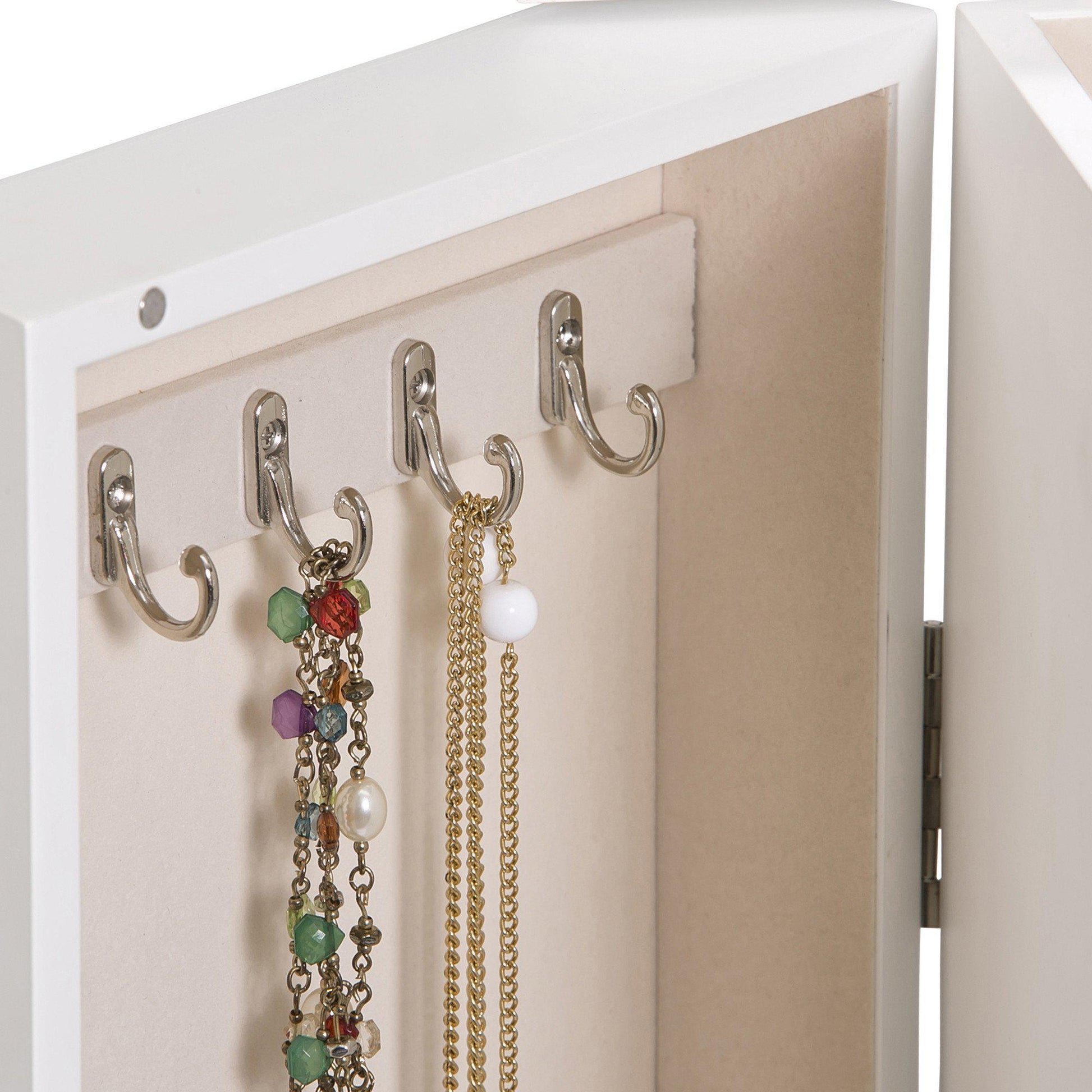 Hadley Wooden Jewelry Armoire in White-Jewelry Box-Mele & Co.-Top Notch Gift Shop