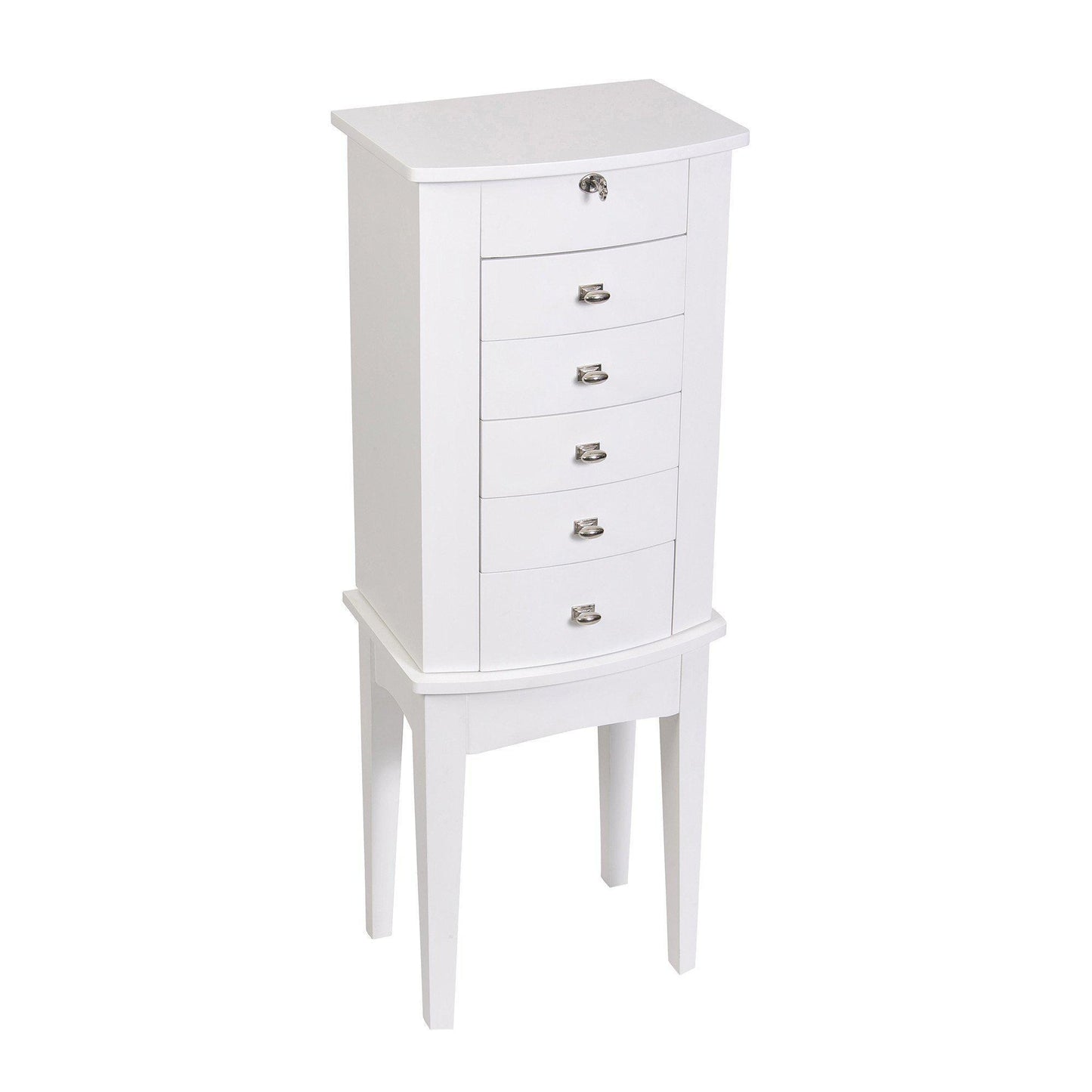 Hadley Wooden Jewelry Armoire in White-Jewelry Box-Mele & Co.-Top Notch Gift Shop