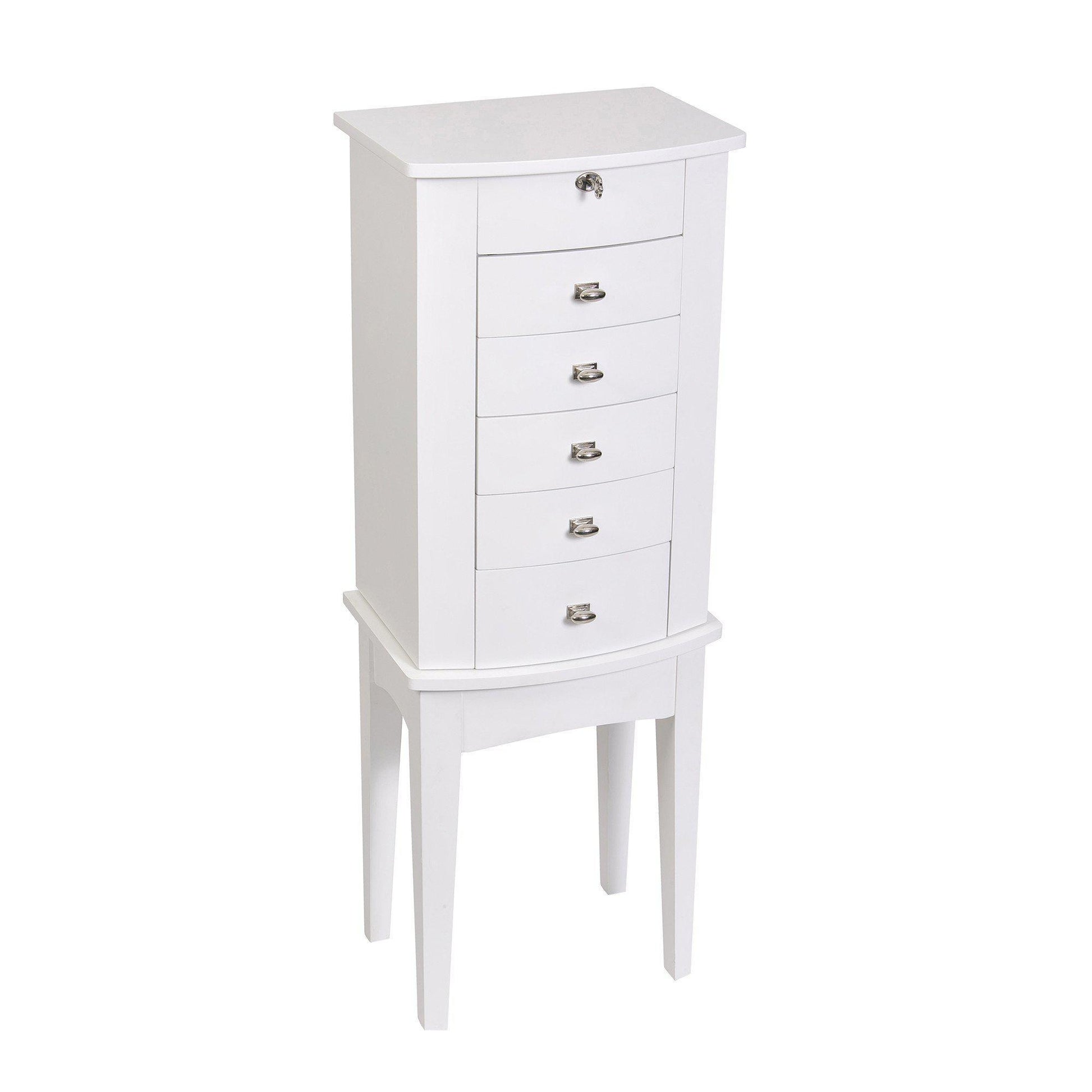 Hadley Wooden Jewelry Armoire in White-Jewelry Box-Mele & Co.-Top Notch Gift Shop