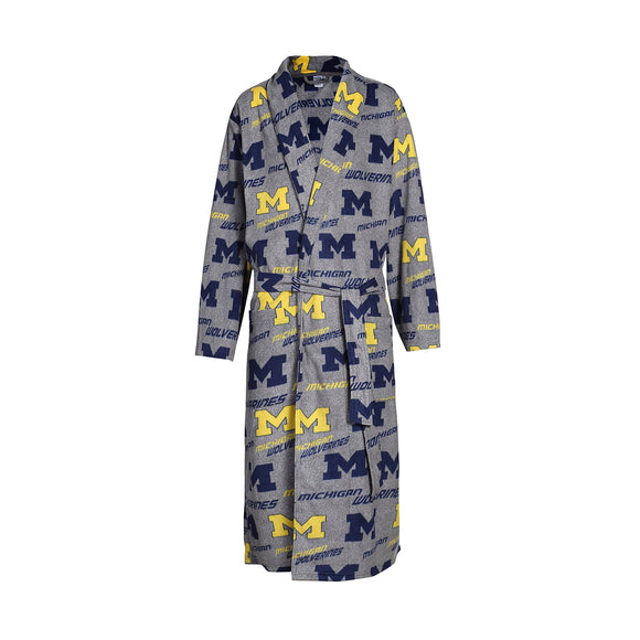 Michigan Achieve Microfleece Bathrobe in Gray-Bathrobe-Concepts Sport-Top Notch Gift Shop