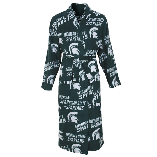 Michigan State Wildcard Microfleece Bathrobe in Hunter Green-Bathrobe-Concepts Sport-Top Notch Gift Shop