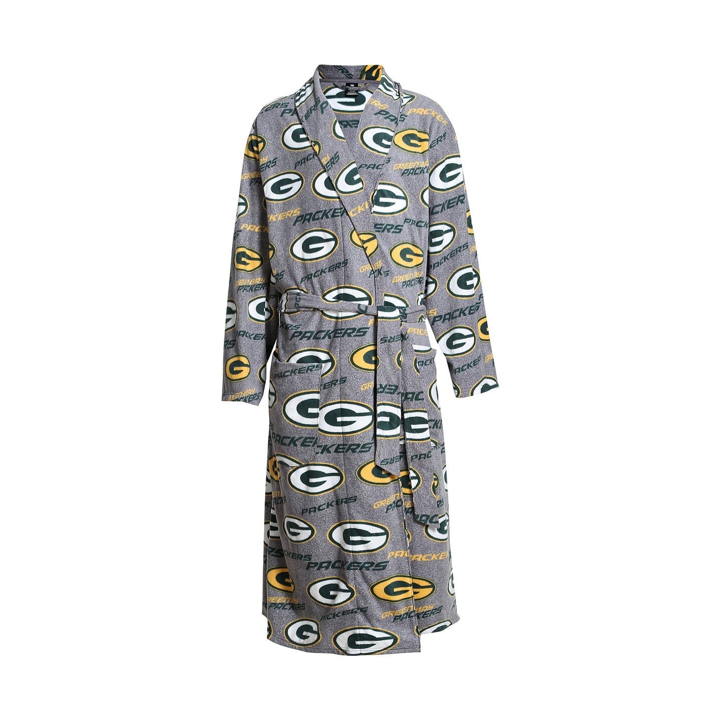 Green Bay Packers Achieve Microfleece Bathrobe in Gray-Bathrobe-Concepts Sport-Top Notch Gift Shop