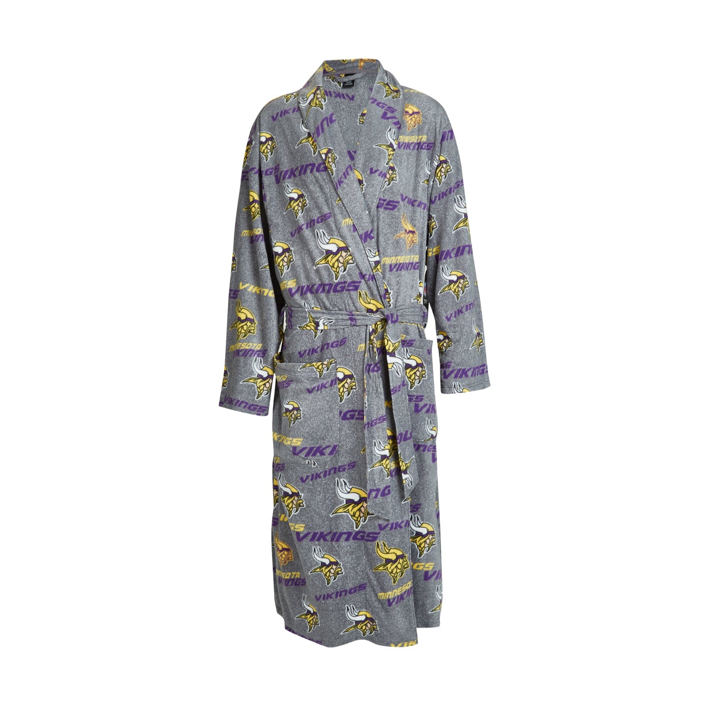 Minnesota Vikings Achieve Microfleece Bathrobe in Gray-Bathrobe-Concepts Sport-Top Notch Gift Shop