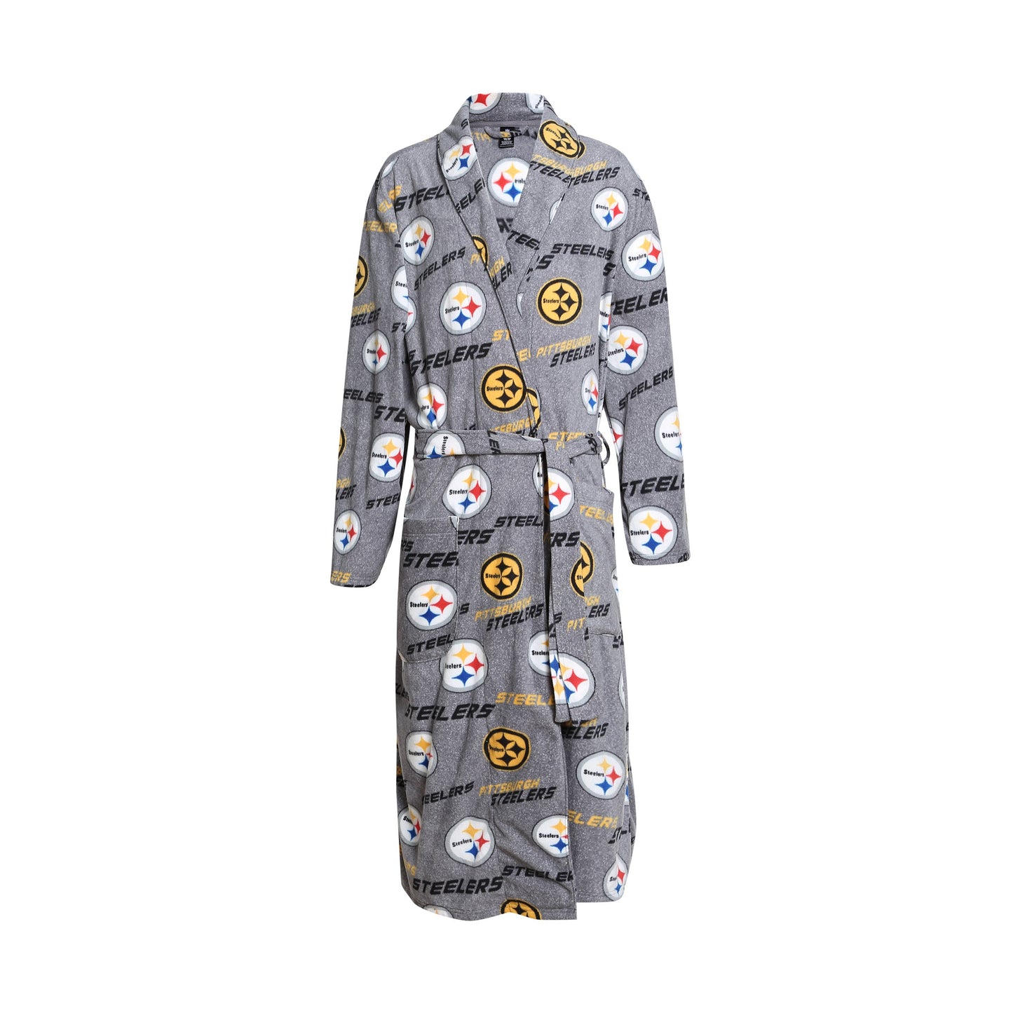 Pittsburgh Steelers Achieve Microfleece Bathrobe in Gray-Bathrobe-Concepts Sport-Top Notch Gift Shop