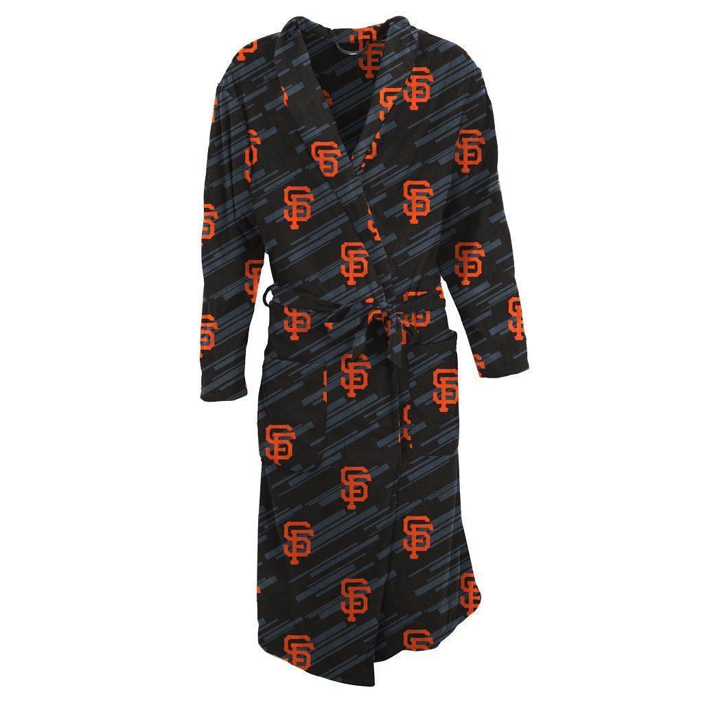 San Francisco Giants Grandstand Microfleece Bathrobe in Black-Bathrobe-Concepts Sport-Top Notch Gift Shop