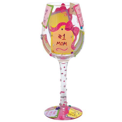 #1 Mom Wine Glass by Lolita®-Wine Glass-Designs by Lolita® (Enesco)-Top Notch Gift Shop