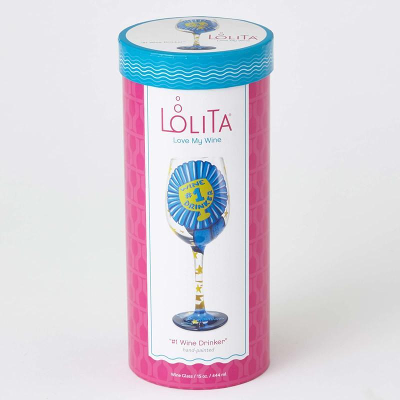 #1 Wine Drinker Wine Glass by Lolita®-Wine Glass-Designs by Lolita® (Enesco)-Top Notch Gift Shop