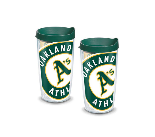 Oakland Athletics Colossal 16 oz. Tervis Tumbler with Lid - (Set of 2)-Tumbler-Tervis-Top Notch Gift Shop