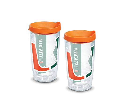 University of Miami Colossal 16 oz. Tervis Tumbler with Lid - (Set of 2)-Tumbler-Tervis-Top Notch Gift Shop