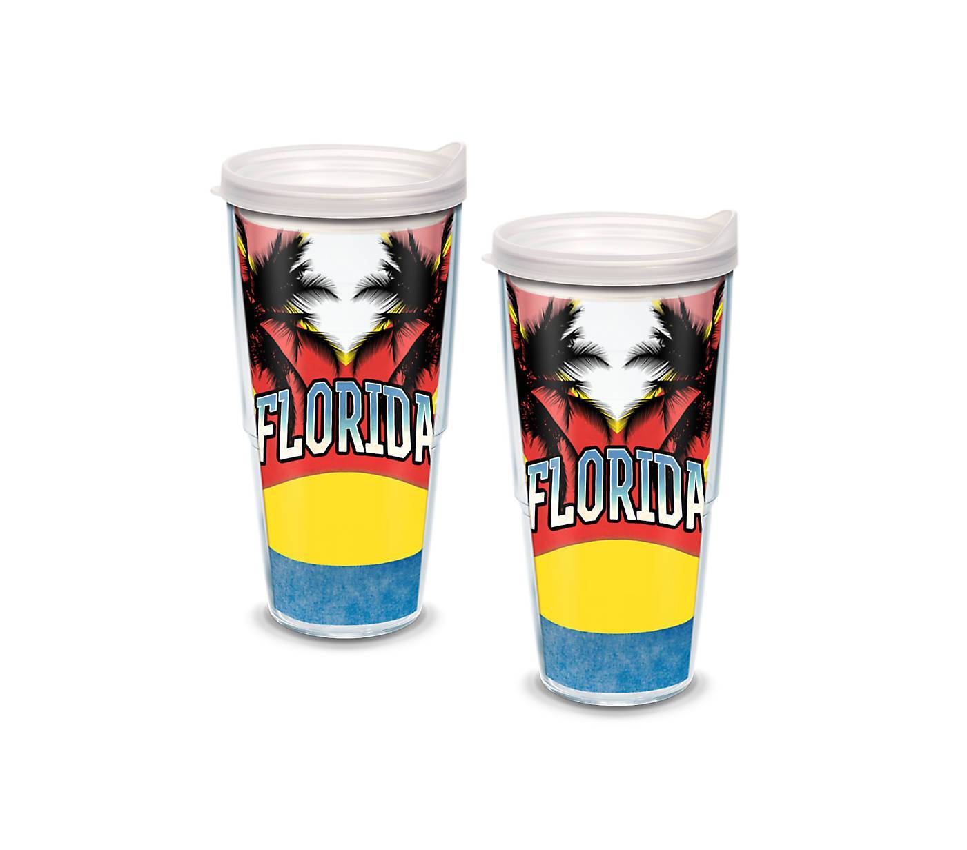 Florida Colossal State Flag 24 oz. Tervis Tumbler with Lid - (Set of 2)-Tumbler-Tervis-Top Notch Gift Shop