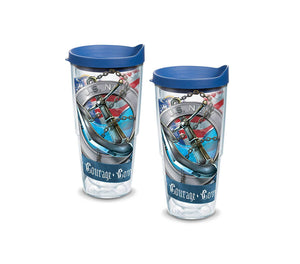 Navy Anchor 24 oz. Tervis Tumbler with Lid - (Set of 2)-Tumbler-Tervis-Top Notch Gift Shop