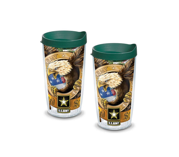 Army Eagle 16 oz. Tervis Tumbler with Lid - (Set of 2)-Tumbler-Tervis-Top Notch Gift Shop