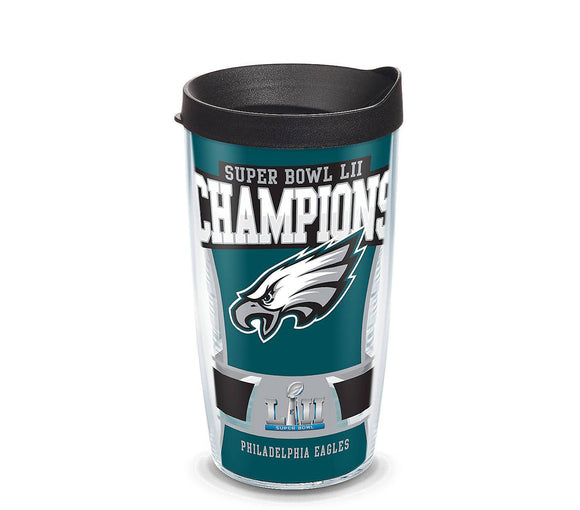 Philadelphia Eagles Super Bowl 52 Champions 16 Oz. Tumbler with Lid (Set of 2)-Tumbler-Tervis-Top Notch Gift Shop