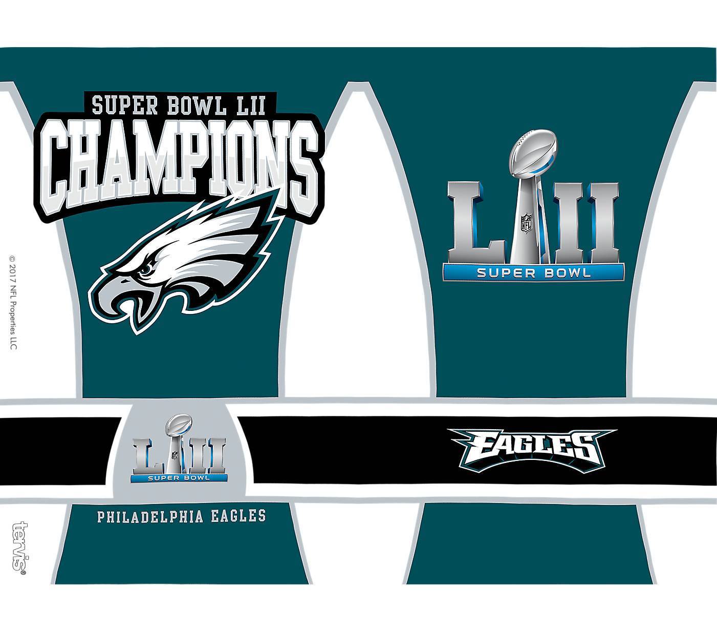 Philadelphia Eagles Super Bowl 52 Champions 24 Oz. Tumbler with Lid (Set of 2)-Tumbler-Tervis-Top Notch Gift Shop