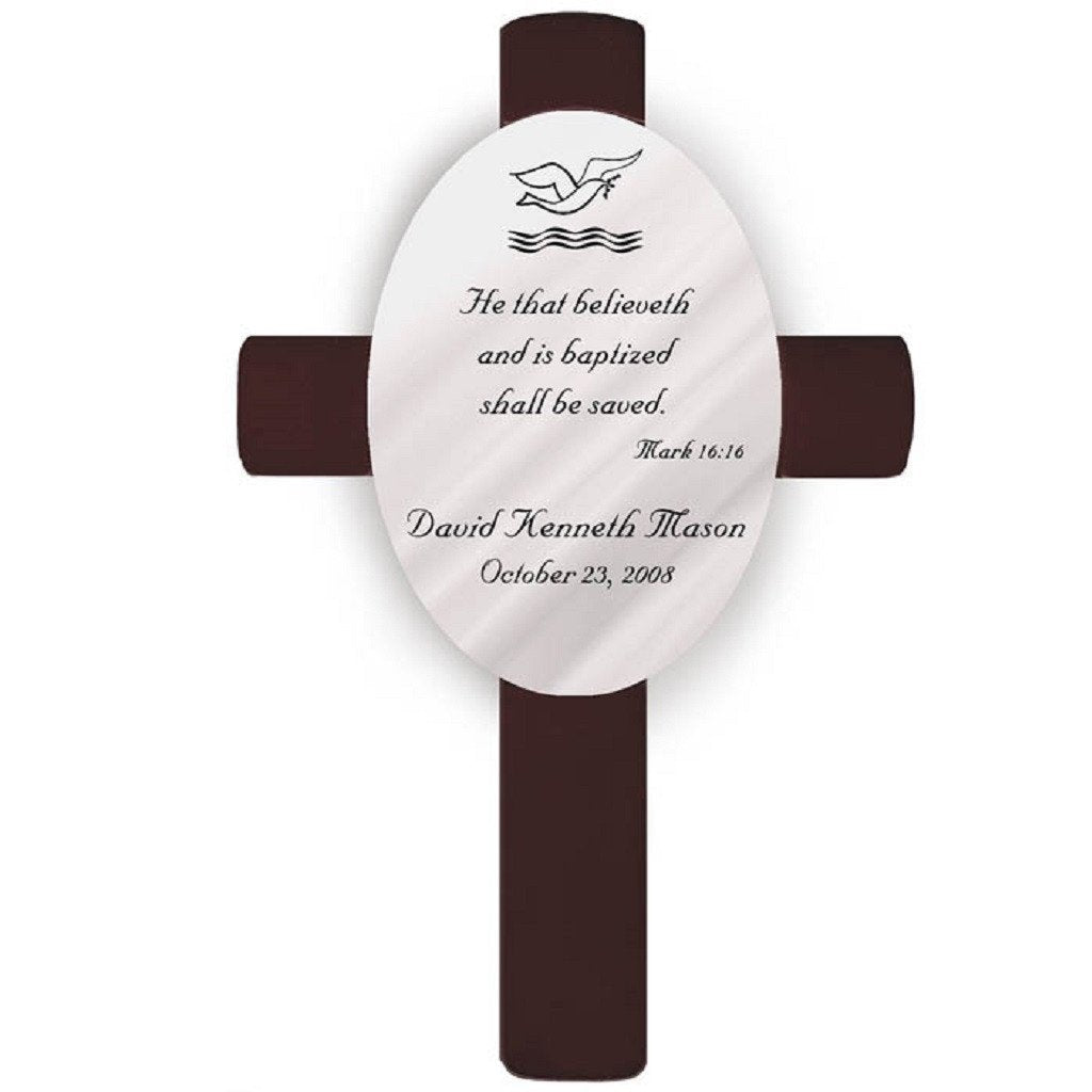 Oval Personalized Baptism Cross-Cross-JDS Marketing-Top Notch Gift Shop