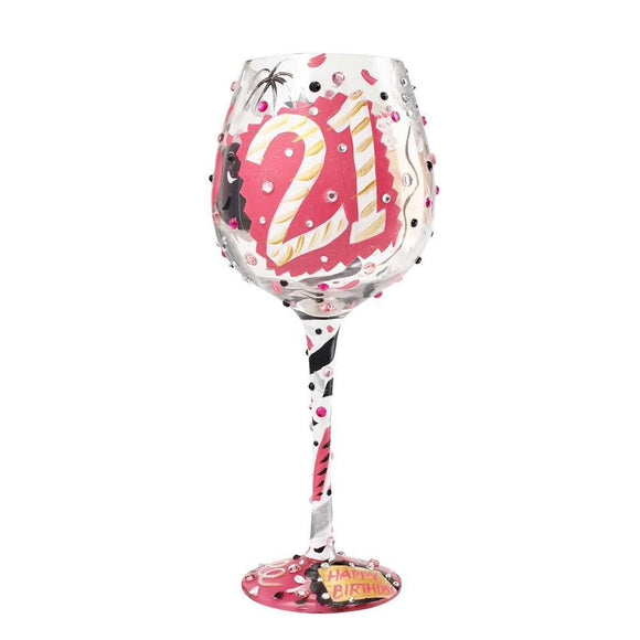 21 Super Bling Wine Glass by Lolita®-Wine Glass-Designs by Lolita® (Enesco)-Top Notch Gift Shop