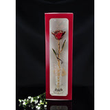 24K Gold Tipped Burgundy Rose with Crystal Vase-Gold Trimmed Rose-The Rose Lady-Top Notch Gift Shop