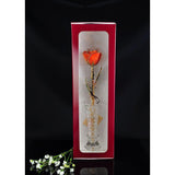 24K Gold Tipped Orange Rose with Crystal Vase-Gold Trimmed Rose-The Rose Lady-Top Notch Gift Shop