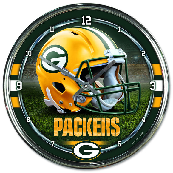 Green Bay Packers Chrome Plated Clock-Clock-Wincraft-Top Notch Gift Shop