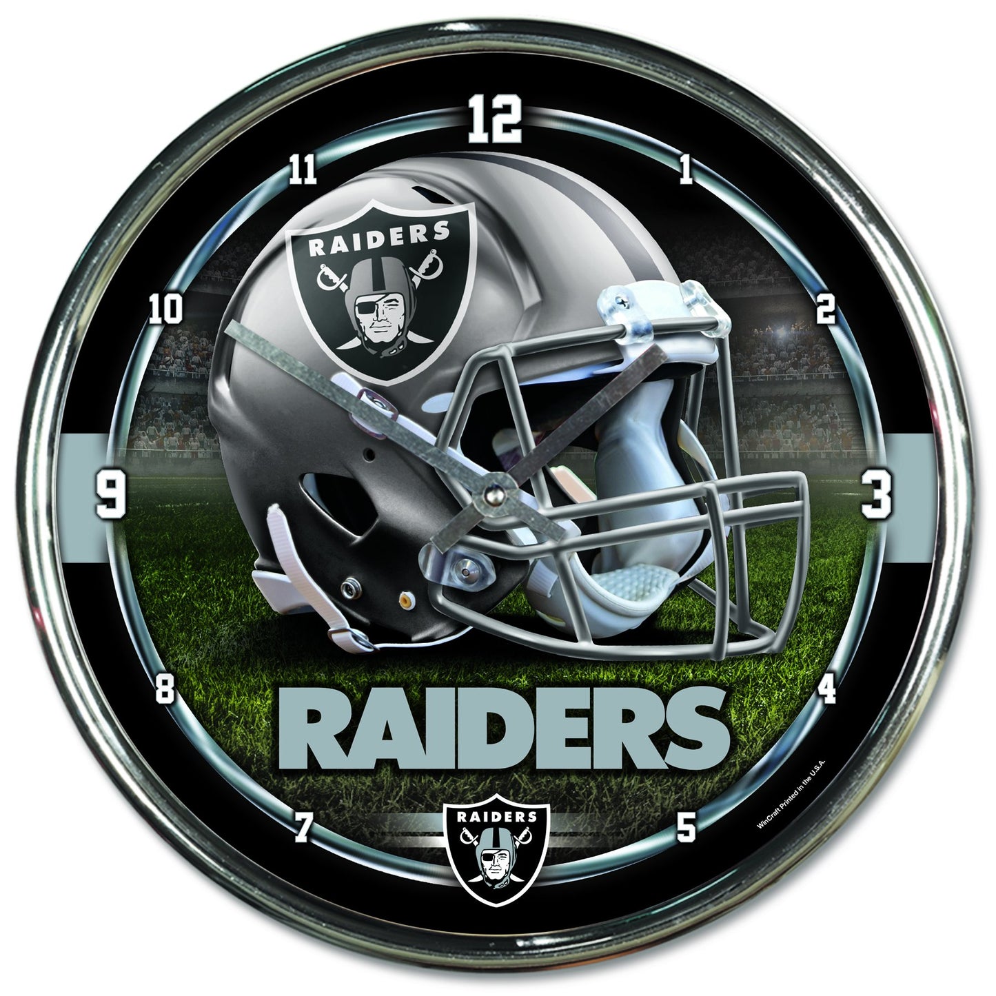 Oakland Raiders Chrome Plated Clock-Clock-Wincraft-Top Notch Gift Shop