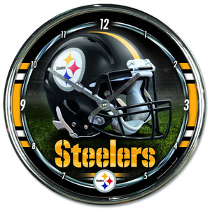 Pittsburgh Steelers Chrome Plated Clock-Clock-Wincraft-Top Notch Gift Shop
