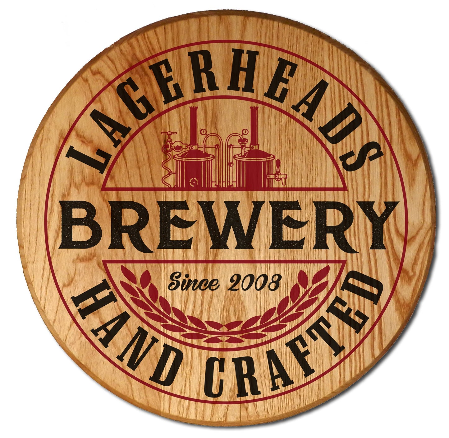 Brewery Barrel Head Sign - Personalized-Barrel Sign-1000 Oaks Barrel-Top Notch Gift Shop