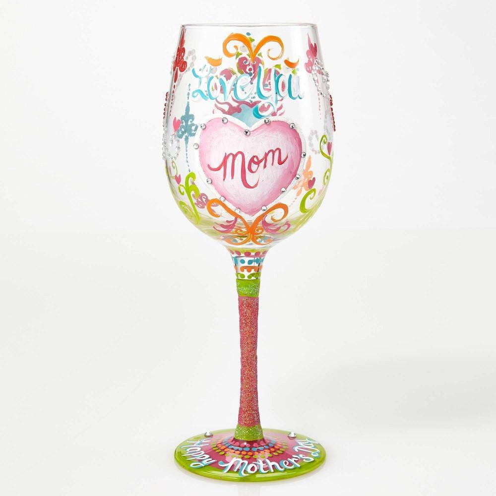 I Love You Mom Wine Glass by Lolita®-Wine Glass-Designs by Lolita® (Enesco)-Top Notch Gift Shop