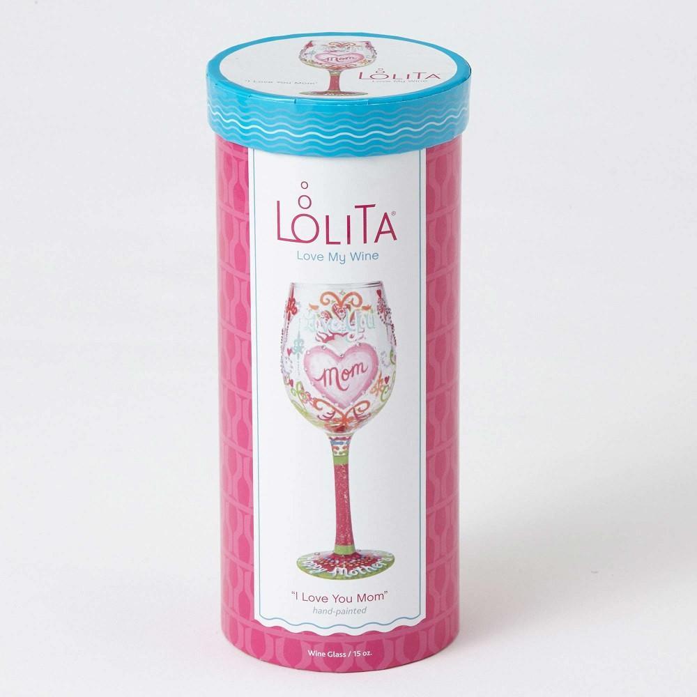 I Love You Mom Wine Glass by Lolita®-Wine Glass-Designs by Lolita® (Enesco)-Top Notch Gift Shop