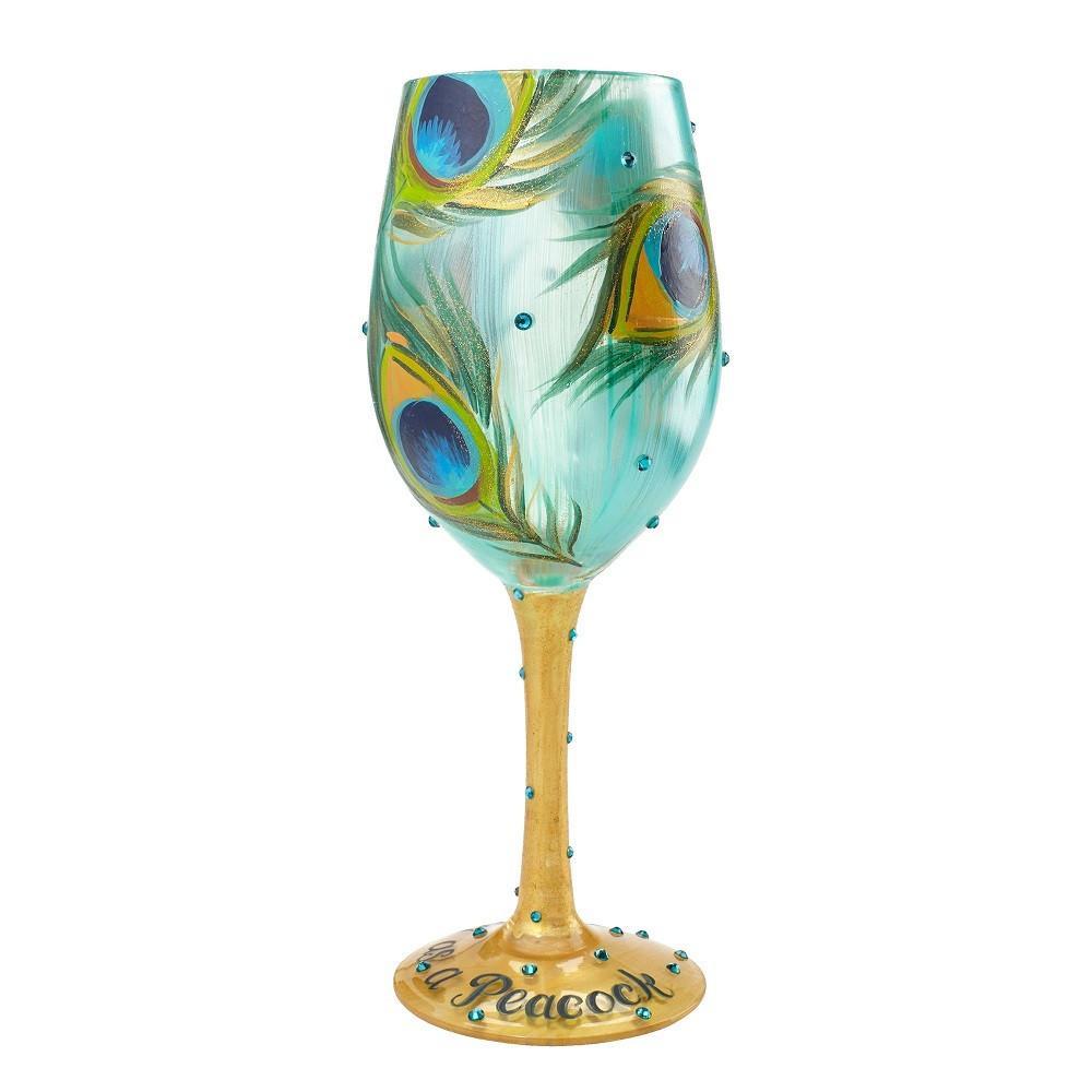 Pretty as a Peacock Wine Glass by Lolita®-Wine Glass-Designs by Lolita® (Enesco)-Top Notch Gift Shop