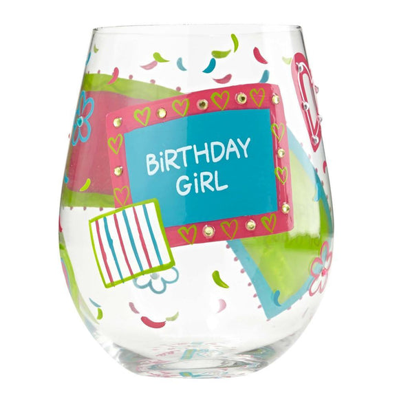 Birthday Girl Stemless Wine Glass by Lolita®-Stemless Wine Glass-Designs by Lolita® (Enesco)-Top Notch Gift Shop