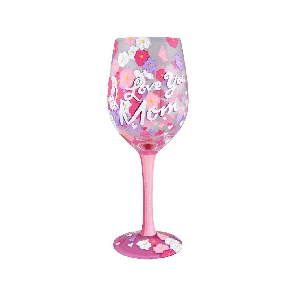 I Love You Mom 2 Wine Glass by Lolita®-Wine Glass-Designs by Lolita® (Enesco)-Top Notch Gift Shop