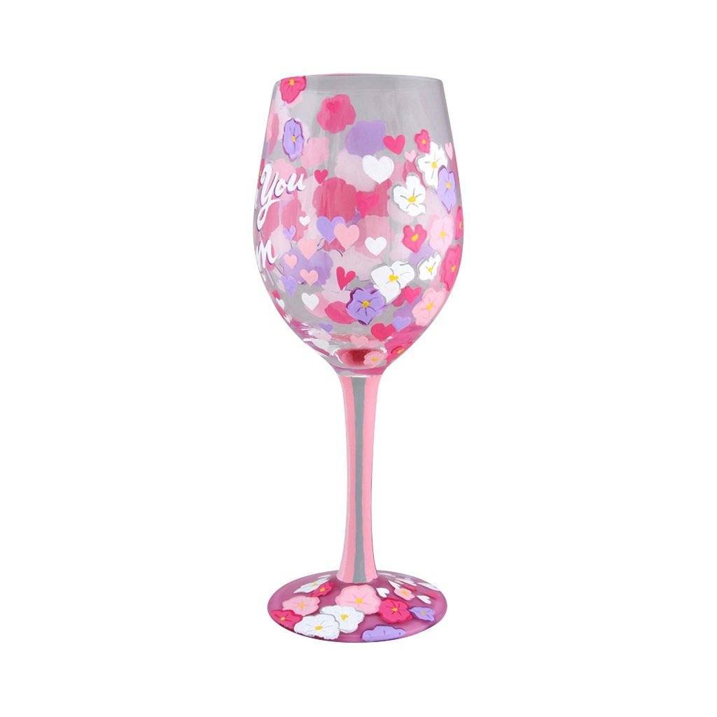 I Love You Mom 2 Wine Glass by Lolita®-Wine Glass-Designs by Lolita® (Enesco)-Top Notch Gift Shop