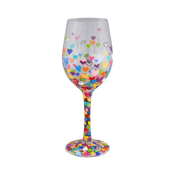 Hearts-A-Million Wine Glass by Lolita®-Wine Glass-Designs by Lolita® (Enesco)-Top Notch Gift Shop