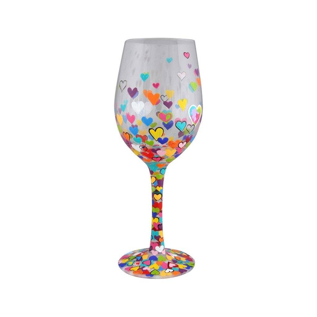 Hearts-A-Million Wine Glass by Lolita®-Wine Glass-Designs by Lolita® (Enesco)-Top Notch Gift Shop