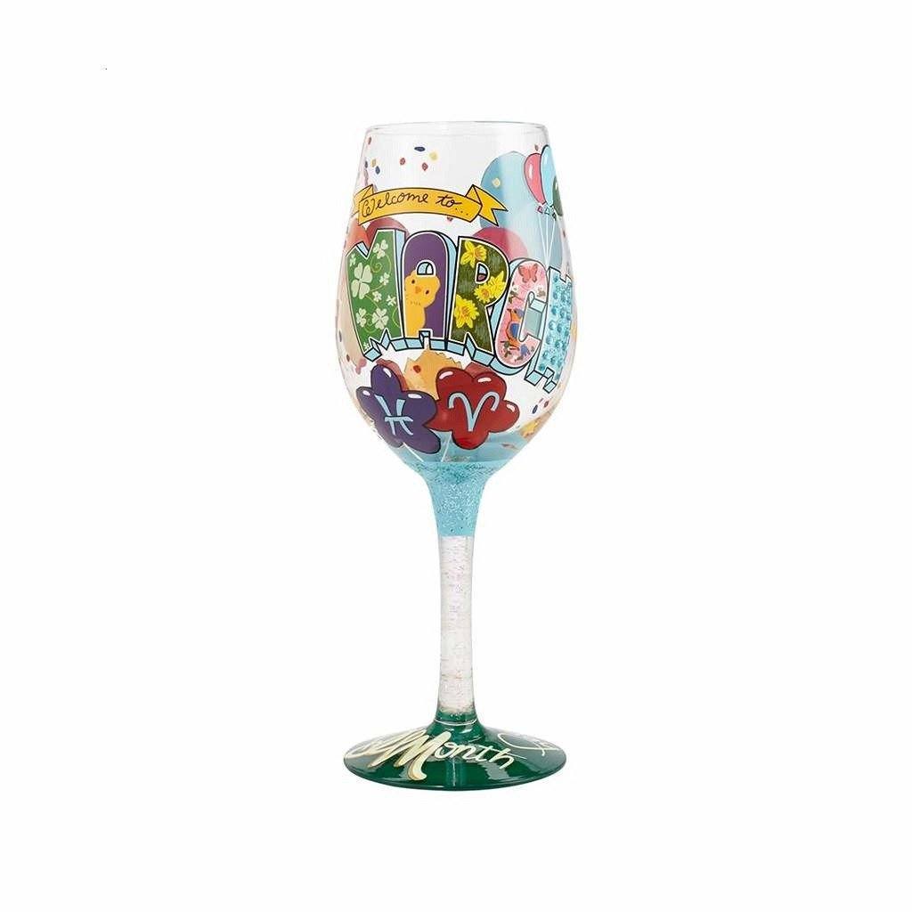 March Birthday Wine Glass by Lolita®-Wine Glass-Designs by Lolita® (Enesco)-Top Notch Gift Shop