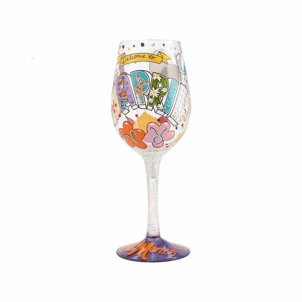 April Birthday Wine Glass by Lolita®-Wine Glass-Designs by Lolita® (Enesco)-Top Notch Gift Shop