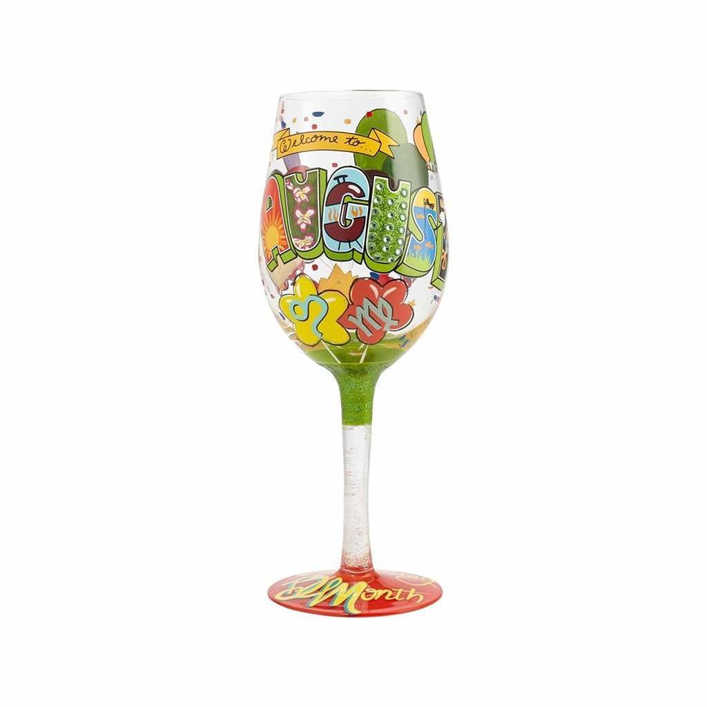 August Birthday Wine Glass by Lolita®-Wine Glass-Designs by Lolita® (Enesco)-Top Notch Gift Shop