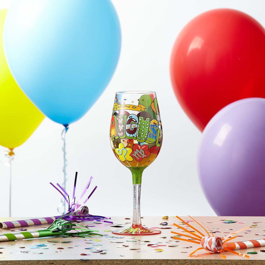 August Birthday Wine Glass by Lolita®-Wine Glass-Designs by Lolita® (Enesco)-Top Notch Gift Shop