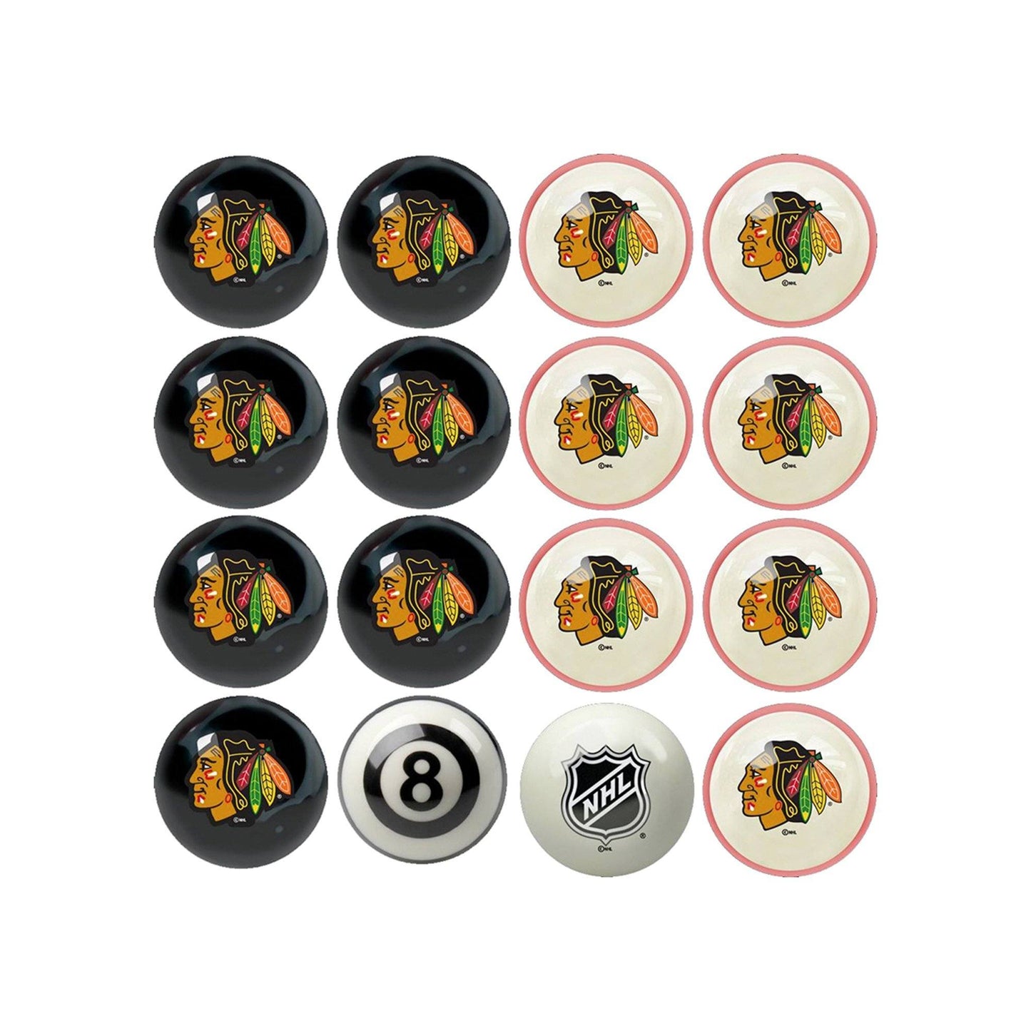 Chicago Blackhawks Home & Away Billiard Ball Set-Billiard Balls-Imperial International-Top Notch Gift Shop